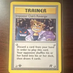 Pokemon Imposter Oak's Revenge 76/82 Team Rocket 1st Edition Rare Trainer Card - Image 1