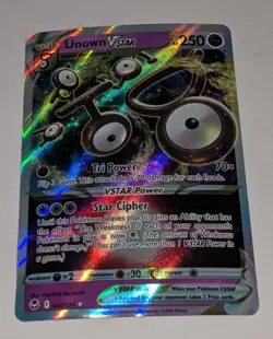 Unown VSTAR # 066/195 Ultra Rare Silver Tempest Pokemon TCG Trading Card Game - Image 1