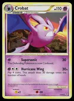 Pokemon Card HGSS Unleashed Crobat 14/95 Rare - Image 1
