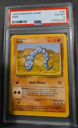 POKEMON CARD ONIX 56 BASE SET #56 VINTAGE GRADED PSA 6 WIZARDS WOTC - Image 1