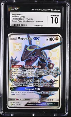 Pokemon 2019 Rayquaza GX HF Ultra-Prem. Collec. Celestial Storm #177a/168 CGC 10 - Image 1