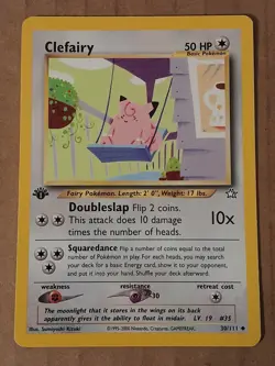 Pokemon Clefairy 30/111 Neo Genesis 1st Edition LP See Pictures - Image 1