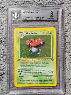 #15 Vileplume 1st Edition Holo Rare BGS 8 NM-MT Pokemon TCG 1999 Base Set - Image 1