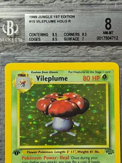 #15 Vileplume 1st Edition Holo Rare BGS 8 NM-MT Pokemon TCG 1999 Base Set - Image 3