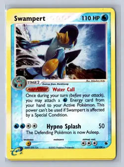 2003 Pokemon EX Ruby & Sapphire Swampert Reverse Holo #13/109 HP - Image 1