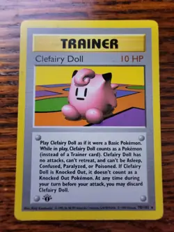 MP Clefairy Doll 70/102 1st Edition Shadowless Rare Base Set Pokemon 1999 WOTC - Image 1