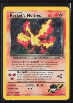 Pokemon Gym Heroes Rocket's Moltres Holo Rare #012/132 - Image 1