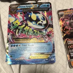 Pokemon EX GX Full Art Holo Card Lot - Primal Kyogre, Lucario, Gengar, Dragonite - Image 1