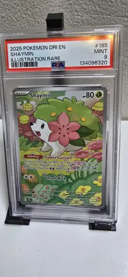 Pokemon TCG 2025 Destined Rivals Shaymin #185 Illustration Rare PSA 9 - Image 3