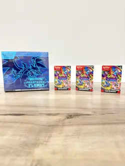 Pokemon TCG Phantasmal Flames ETB + (3)Booster Bundle - Sealed - Image 1