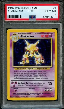 Pokemon Holo Alakazam Rare #1 | PSA 10 Gem Mint | Unlimited Base Set 1999 - Image 1