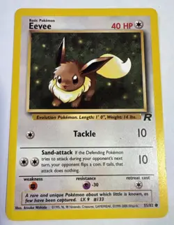 Pokemon TCG: Eevee 55/82 Team Rocket-Reg-Unlimited-WOTC-LP - Image 1