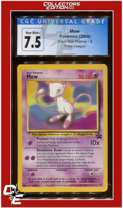 Black Star Promo 8 Mew Pokemon League CGC 7.5 - Image 1