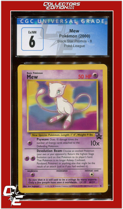 Black Star Promo 8 Mew Pokemon League CGC 6 - Image 1