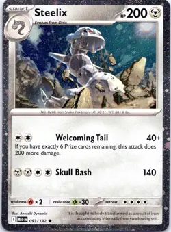 STEELIX 093/132 RARE MEGA EVOLUTION POKEMON LP COSMOS HOLO - Image 1