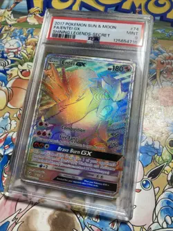 2017 Pokemon Entei GX Secret Sun Moon Full Art 74/73 Shining Legends Psa 9 - Image 2