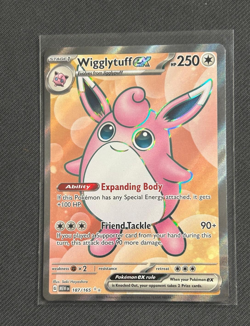Pokemon TCG Wigglytuff ex 187/165 Scarlet & Violet 151 Full Art Ultra Rare Holo - Image 1