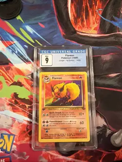 Pokemon Flareon 19/64 1st Edition Jungle Set 1999 Non-Holo Rare CGC Mint 9 - Image 1