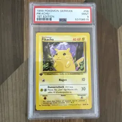 Pikachu 1st Edition Yellow Cheeks PSA 9 1999 Pokemon Game #58 German - Image 1