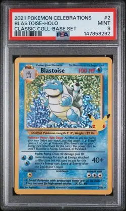 2021 POKEMON CELEBRATIONS CLASSIC COLLECTION #2 BLASTOISE-HOLO CLASSIC COL PSA 9 - Image 1