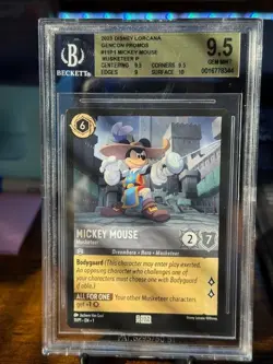 2023 DISNEY LORCANA EN P1-PROMO GEN CON 2023 #11 MICKEY MOUSE -MUSKETEER BGS 9.5 - Image 1