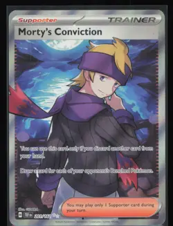 Morty's Conviction Ultra Rare 201/162 Pokemon Sv5: Temporal Forces Pokemon Card - Image 1