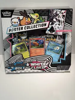 POKEMON BLACK BOLT WHITE FLARE POSTER COLLECTION BOX SEALED - Image 1