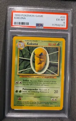 POKEMON CARD KAKUNA 33 BASE SET #33 VINTAGE GRADED PSA 6 WIZARDS WOTC - Image 2