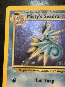 Prerelease Misty's Seadra 9/132 Gym Heroes Holo Rare Vintage Pokemon Card LP/HP - Image 3