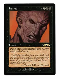 Magic the Gathering MTG Card: Hatred 64/143 Exodus Rare! - Image 1