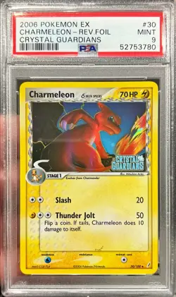 2006 Pokemon Ex Crystal Guardians Charmeleon Reverse Foil 30/100 PSA 9 Mint - Image 1