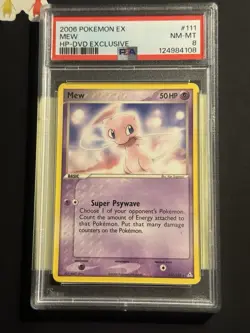 2006 POKEMON EX HOLON PHANTOMS DVD EXCLUSIVE #111 MEW PSA 8 VERY LOW POP - Image 1