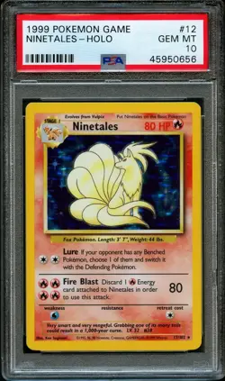 Pokemon Ninetales Base Set Unlimited Holo Rare #12 PSA 10 Gem Mint - Image 1