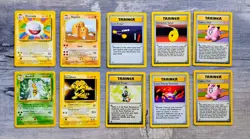 Pokemon RARE Vtg BASE SET 1999 WOTC 9 Card Lot Dugrito Beedrill Trainers LP - Image 1