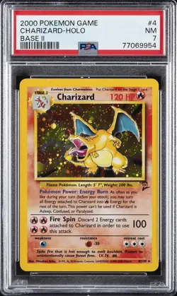 2000 POKEMON BASE SET 2 #4 CHARIZARD-HOLO PSA 7 - Image 1