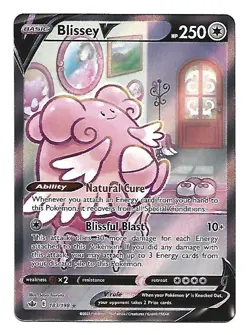 Blissey V 183/198 Chilling Reign Ultra Rare Full Art Holo Pokemon 250 HP Basic - Image 1