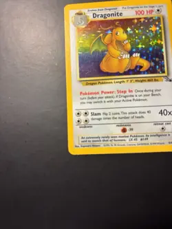 Dragonite 4/62 Holo: Vintage Pokemon TCG - Fossil - Unlimited - LP-/MP+ - Image 3