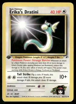 ✰ ERIKA'S DRATINI 42/132 1ST EDITION UNCOMMON GYM HEROES POKEMON ✰ HP - Image 2