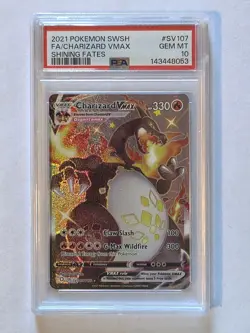 PSA 10 Pokemon Charizard VMAX Shining Fates Shiny Vault SV107/SV122 Holo - Image 1