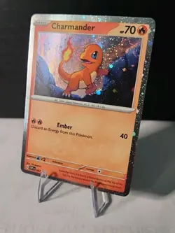 Pokemon TCG Charmander Cosmos Holo 2x SWIRL 047 151 Black Star Promo Near Mint - Image 1