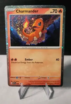Pokemon TCG Charmander Cosmos Holo 2x SWIRL 047 151 Black Star Promo Near Mint - Image 2