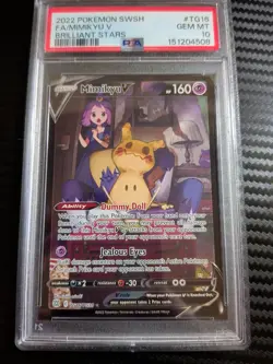 2022 Pokemon SWSH Brilliant Stars Mimikyu V Trainer Gallery #TG16/TG30 PSA 10 - Image 1