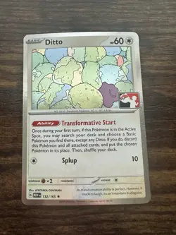 Pokemon TCG - Ditto 132/165 Cosmos Holo Stamped Prize Pack Series 6 MEW 151 - NM - Image 1