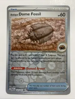 Antique Dome Fossil Reverse Holo 152/165 SV 151 Pokemon Scarlet & Violet NM - Image 1