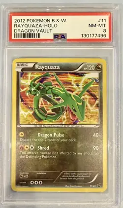 2012 POKEMON 11/20 RAYQUAZA HOLO PSA 8 BLACK & WHITE DRAGON VAULT RARE - Image 1