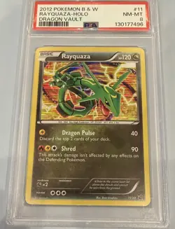 2012 POKEMON 11/20 RAYQUAZA HOLO PSA 8 BLACK & WHITE DRAGON VAULT RARE - Image 2