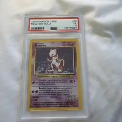 1999 POKEMON GAME MEWTWO-HOLO PSA 5 - Image 1
