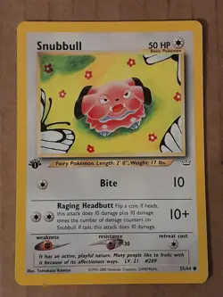 Pokemon Snubbull 55/64 1st Edition Neo Revelation LP-NM See Pictures - Image 1