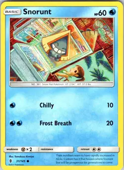Snorunt 31/145 SM - Guardians Rising Pokemon TCG NM Normal - Image 1