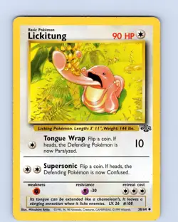 Pokemon TCG Lickitung Jungle 38/64 Unlimited Uncommon Card WOTC Played MP-LP - Image 1